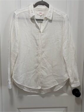 Xirena size XS Scout White Gauze Long Sleeve Button Down Shirt Cotton